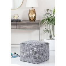 White Poufs Troyes Diamond Pouffe