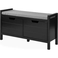 Bois Bancs de Rangement SoBuy Hallway Shoe Black/Grey Banc de Rangement 91x50cm