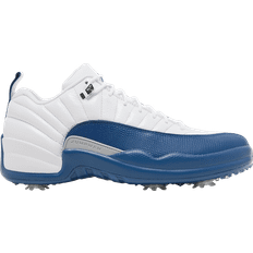 NIKE Textile Golf Shoes NIKE Air Jordan 12 Low - White/Metallic Silver/Varsity Red/French Blue