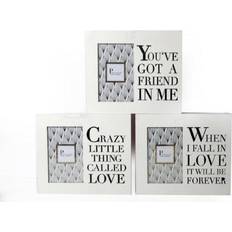 The Home Fusion Company Forever White & Gold Wooden Box Picture 6 Cut Out Words Text Photo Frame