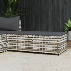 Sgabelli da Esterno vidaXL Poggiapiedi Da Giardino Con Cuscini 2 pz in Polyrattan Grigio