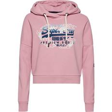 Superdry Woman Jumpers Superdry Vintage Logo Narrative Hoodie - Pink