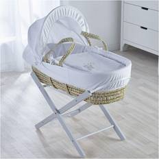 White Bassinetts Kinder Valley Sleepy Sheep Palm Moses Basket with Folding Quilt, Padded Body