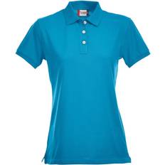 Elastan/Lycra/Spandex - Turkis Overdele Clique Premium Polo T-shirt - Tyrkis