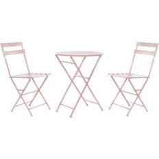Pink Bordgrupper Dkd Home Decor Spisebordsæt Med 2 Stole MB-177410 Bordgruppe 2stk