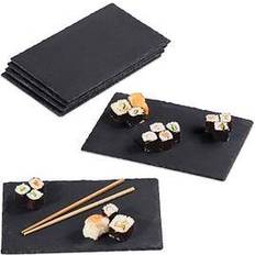 Carreaux Relaxdays Assiettes En Ardoise Lot De 6 Planches En Ardoise 30x20 cm Plateau De Fromage Ardoise