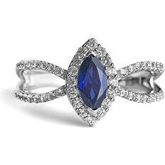 Netaya Interlocking Ring - Silver/Sapphire