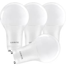 Light Bulbs Luxrite A19 Dimmable LED Light Bulb 60W Equivalent 3000K Soft White 800 Lumens GU24 4-Pack