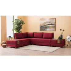 Röda Soffor Hanah Home Algeria Vänster Soffa