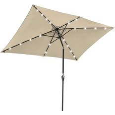 Green Parasols & Accessories Yescom Rectangle Solar Powered LED Lighted Patio Umbrella 115.4"