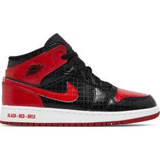 Nike Air Jordan 1 Mid SS GS - Black/Gym Red/White