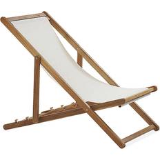 Beliani Garden Deck Chair Dark Wood Anzio