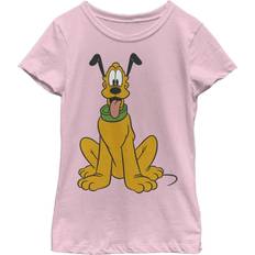 Disney Girl's & Friends Pluto Perked Dog Ears Child T-Shirt Light Pink