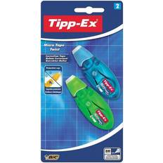 Red Correction Tape & Fluid Bic Tipp-Ex Micro Tape Twist Pack of 2