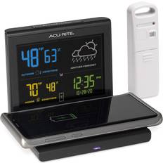 Weather Station with Qi-Certified Wireless Charging Pad Forecasting Clock