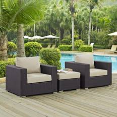 Beige Outdoor Sofas & Benches modway Convene 3 Modular Sofa