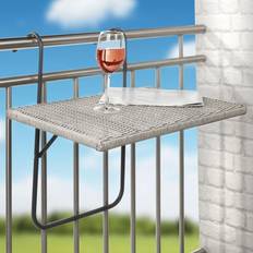 Grigio Tavolini da Balcone HI Tavolo Pieghevole con Piano Vimini 60x40 cm Tavolino da Balcone