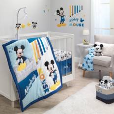 Blue Fabrics Lambs & Ivy Disney Baby Forever Mickey Mouse Blue Crib Bedding