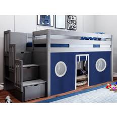 Kid's Room Jackpot Contemporary Low Loft Bed with Stairway