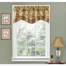 Rod Pockets Valances 16"x52" Navarra Floral Window Valance Tan