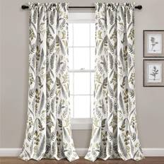 Yellow Curtains & Accessories Lush Decor of 2 84"x52" Devonia Allover