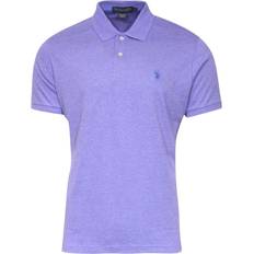 Beige - Men Polo Shirts U.S. Polo Assn. Solid Interlock Lavender Heather