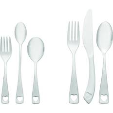 Oneida Little Love 6 Piece Kids Flatware Set Silver