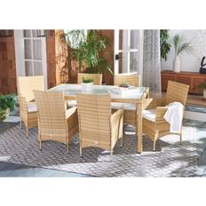 Black Patio Dining Sets Safavieh Jolin Collection PAT7706D-3BX Patio Dining Set