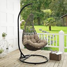 Canopy Porch Swings modway Abate Collection EEI-2276-BLK-MOC-SET