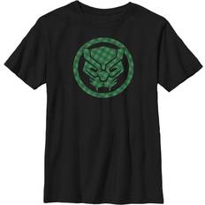 Black panther mask Marvel Boy's St. Patrick's Day Lucky Black Panther Mask Child T-Shirt Black