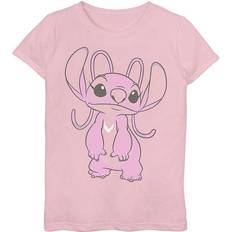 T-shirts Disney Girl Lilo & Stitch Angel Portrait Graphic Tee Light Pink