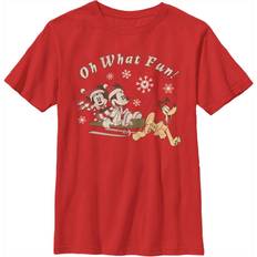 Disney Boy's & Friends Oh What Fun Sled Child T-Shirt Red