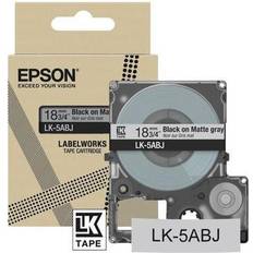 Epson Cintas de etiquetar Epson LK-5ABJ Cinta Mate Negra Sobre Gris Claro 18 mm Original