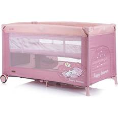 Chipolino Reisebett Ariel, 2 Ebenen, Tragetasche, Seiteneingang, Seitentasche rosa pink