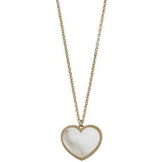 Moon & Meadow "14k Gold Mother-of-Pearl Heart Pendant Necklace, Women's, 18" Yellow"