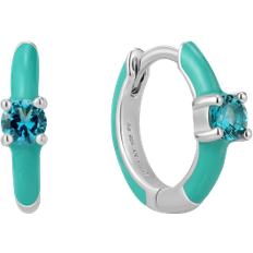 Ania Haie Huggie Hoop Earrings - Silver/Blue