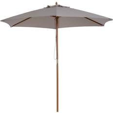 OutSunny Parasols en Accessoires OutSunny Sunny Parasol Zonwering 3-Staps Bamboe 180/Polyester Grijs