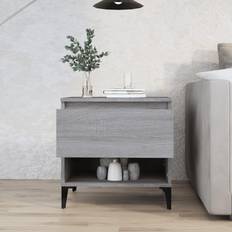 Gris Mesas Auxiliares vidaXL De Madera Contrachapada Gris Sonoma 50x46x50 cm Mesa Auxiliar