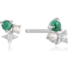 Beige Boucles d'oreilles Ania Haie Silver Malachite Star Stud Earrings E039-01H-M