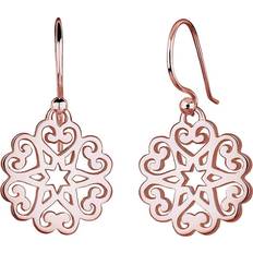 Elli Kvinnor örhänge prydnad hjärta stjärna blommig 925 silver rosé guldpläterade örhängen, Sterlingsilver