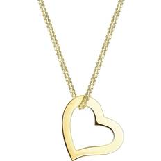 Premium halsband kvinnor med hänge hjärta kärlek filigran 375 gult guld