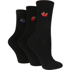 Wildfeet 3Pk Plain Socks For Ladies Black