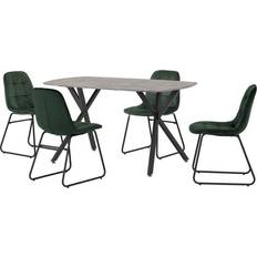 Kitchen Chairs SECONIQUE Emerald Green Velvet Athens Kitchen Chair