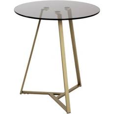 Gris Tables Basses HAKU Möbel d'Appoint en Verre Safia 50 cm Table Basse