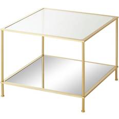 HAKU Möbel Beistelltisch Glas gold 60,0 x 60,0 x 45,0 cm Kleintisch