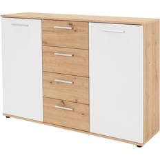 Schwarz - Weiß Kommoden Jesteburg Artisan Oak/ White Kommode 120x85cm