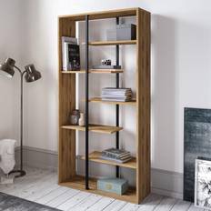 Guld Boghylder LOTO LIVING Presto Walnut, Black Bogreol