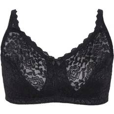 Bralettes & Tops - F BHs Yours Hi Shine Lace Non-Padded Non-Wired Full Cup Bra - Black