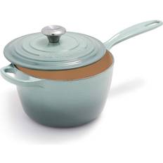 Cast Iron Hob Other Sauce Pans Le Creuset Sea Salt Signature with lid 0.56 gal 10.1 "