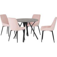 Velvet Tables SECONIQUE Baby Pink Athens Dining Set